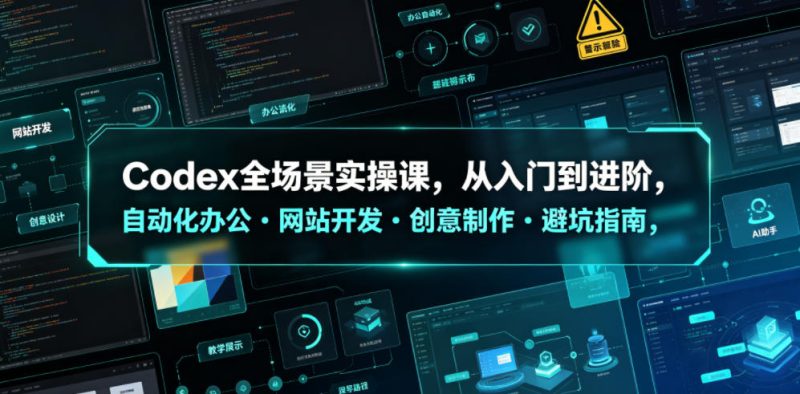Codex全场景实操课,从入门到进阶,自动化办公・网站开发・创意制作・避坑指南,全流程教学-淘宝虚拟货源网