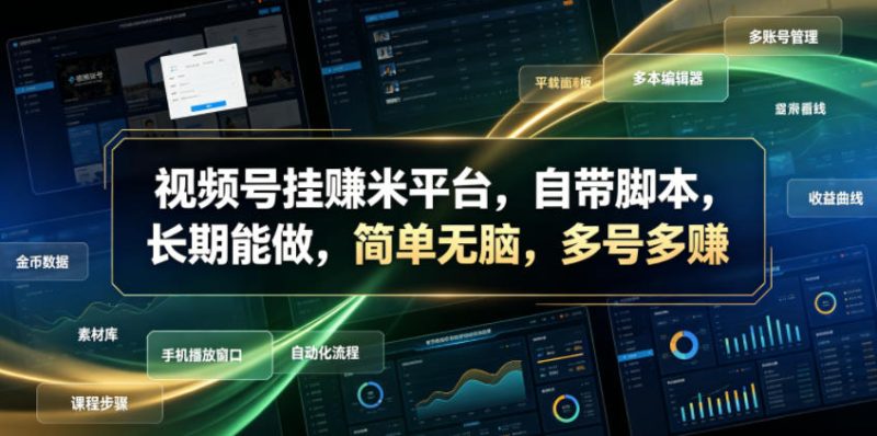 视频号挂賺米平台,自带脚本,长期能做,简单无脑,多号多賺【揭秘】-淘宝虚拟货源网