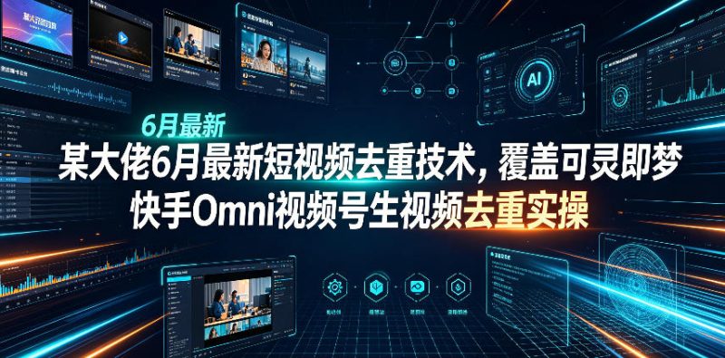 某大佬6月最新短视频去重技术,覆盖可灵即梦快手Omni视频号生视频去重实操-淘宝虚拟货源网