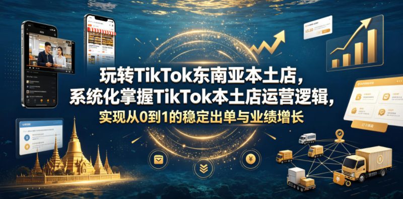 玩转TikTok东南亚本土店,系统化掌握TikTok本土店运营逻辑,实现从0到1的稳定出单与业绩增长-淘宝虚拟货源网