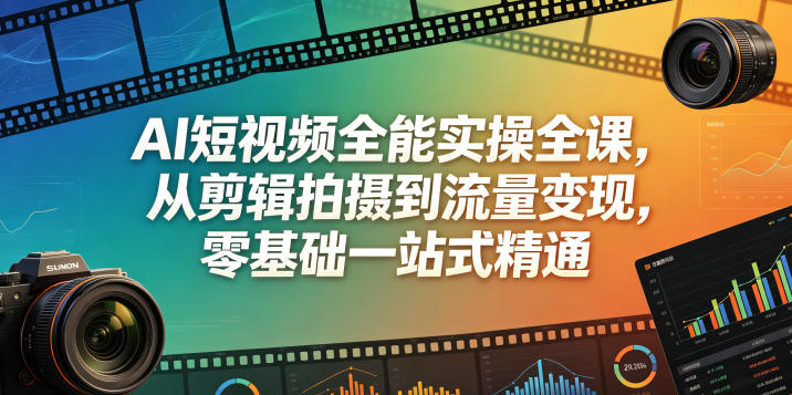 AI短视频全能实操全课,从剪辑拍摄到流量变现,零基础一站式精通-淘宝虚拟货源网