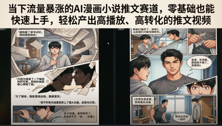 当下流量暴涨的AI漫画小说推文赛道，零基础也能快速上手，轻松产出高播放、高转化的推文视频-淘宝虚拟货源网
