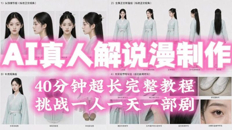 2026年AI真人解说漫剧自动批量化制作教程,40分钟超长完整,自动批量化制作,挑战一人一天一部剧!-淘宝虚拟货源网
