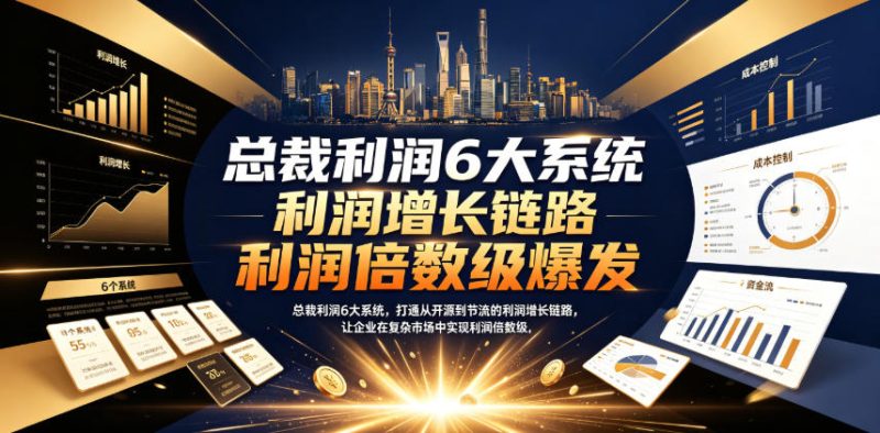 总裁利润6大系统,打通从开源到节流的利润增长链路,让企业在复杂市场中实现利润倍数级爆发-淘宝虚拟货源网