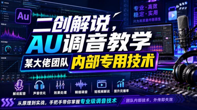 二创解说AU调音教学,某大佬团队内部专用技术-淘宝虚拟货源网