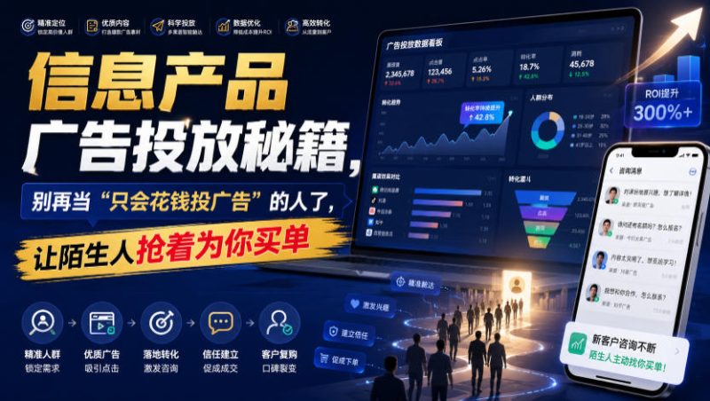 信息产品广告投放秘籍，别再当“只会花钱投广告”的人了，让陌生人抢着为你买单【原创双语字幕】-淘宝虚拟货源网