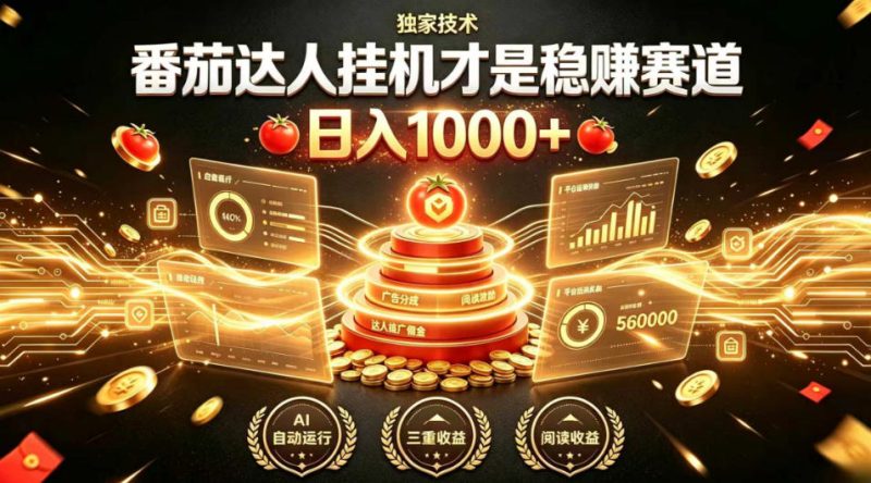 别再瞎找副业!番茄达人挂G才是稳賺赛道,日入1000+,全程傻瓜式操作,可矩阵放大【揭秘】-淘宝虚拟货源网