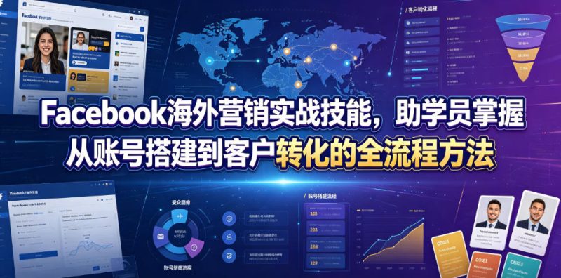 Facebook海外营销实战技能，助学员掌握从账号搭建到客户转化的全流程方法-淘宝虚拟货源网