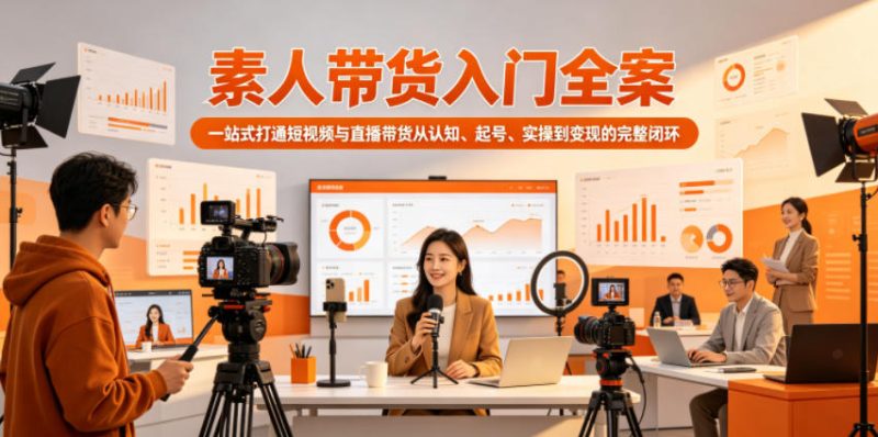 素人带货入门全案,一站式打通短视频与直播带货从认知、起号、实操到变现的完整闭环-淘宝虚拟货源网
