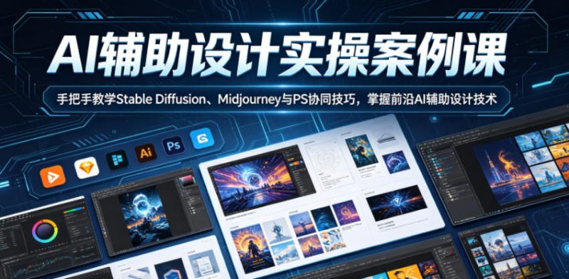 AI辅助设计实操案例课,手把手教学Stable Diffusion、Midjourney与PS协同技巧,掌握前沿AI辅助设计技术-淘宝虚拟货源网