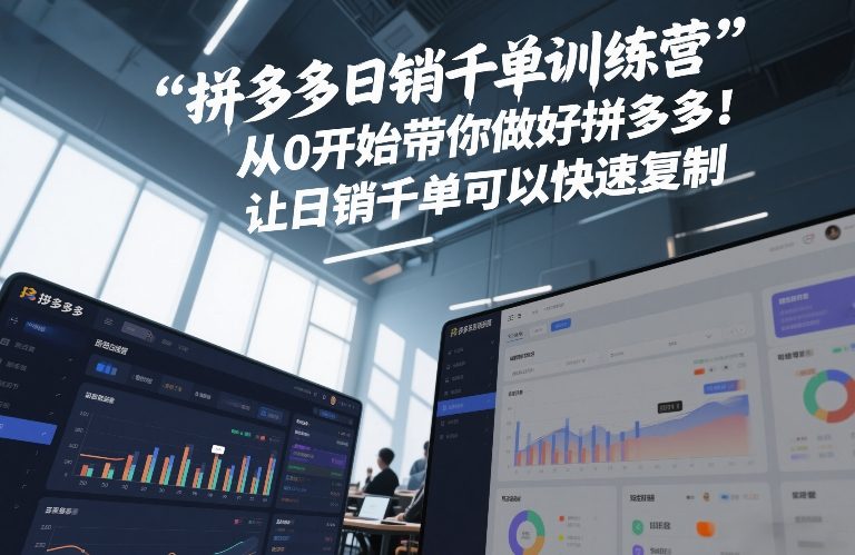 拼多多日销千单训练营，从0开始带你做好拼多多，让日销千单可以快速复制(更新26年6月)-淘宝虚拟货源网