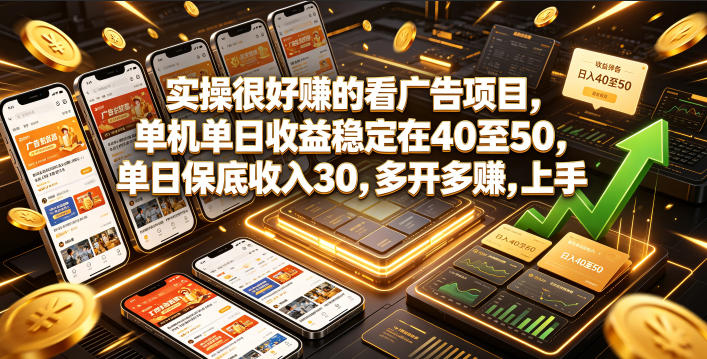 实操很好賺的看广告项目,单机单日收益稳定在40至50,单日保底收入30,多开多賺,上手就能变现【揭秘】-淘宝虚拟货源网