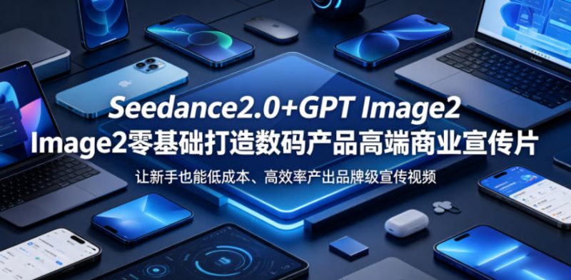 Seedance2.0+GPT Image2零基础打造数码产品高端商业宣传片，让新手也能低成本、高效率产出品牌级宣传视频-淘宝虚拟货源网