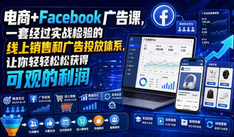 电商+Facebook广告课，一套经过实战检验的线上销售和广告投放体系，让你轻轻松松获得可观的利润【原创双语字幕】-淘宝虚拟货源网