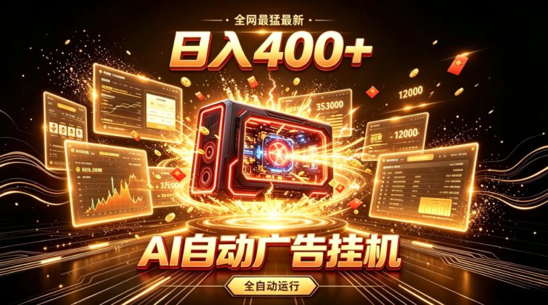 全网最猛最新的AI自动广告挂G，狠收益日入400+，真正做到躺賺式变现【揭秘】-淘宝虚拟货源网
