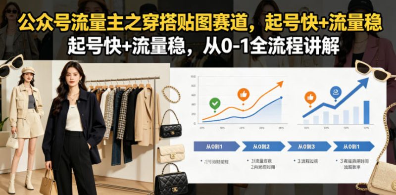 公众号流量主之穿搭贴图赛道,起号快+流量稳,从0-1全流程讲解-淘宝虚拟货源网