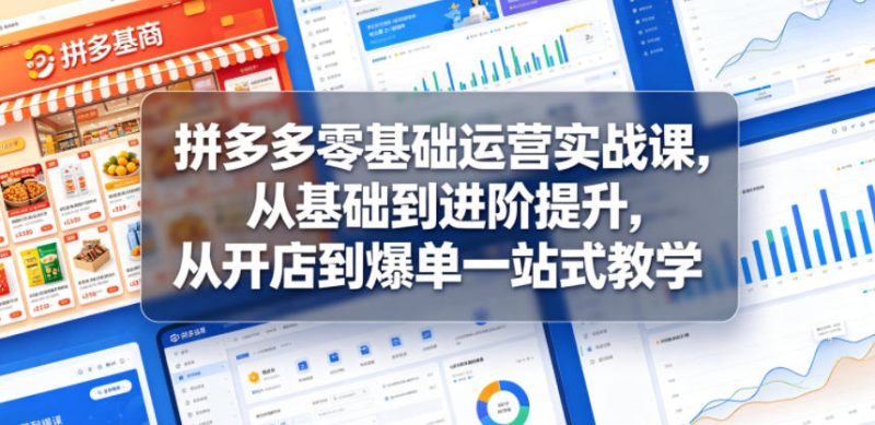 拼多多零基础运营实战课，从基础到进阶提升，从开店到爆单一站式教学-淘宝虚拟货源网