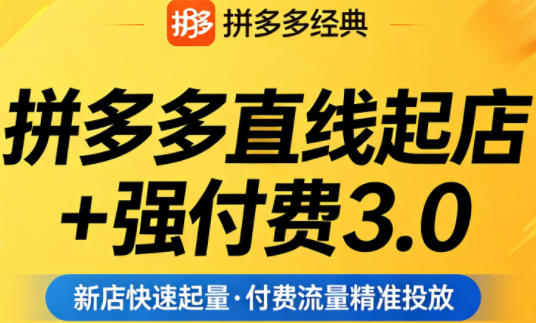 拼多多直线起店+强付费3.0，教你稳定起店、高效控投产、破解流量瓶颈（更新6月）-淘宝虚拟货源网