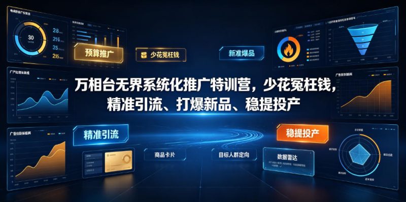 万相台无界系统化推广特训营VI0.0,少花冤枉钱,精准引流、打爆新品、稳提投产(全程录音+字幕)-淘宝虚拟货源网