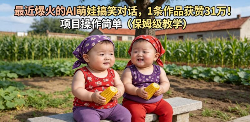 最近爆火的AI萌娃搞笑对话,1条作品获赞31W,项目操作简单(保姆级教学)-淘宝虚拟货源网