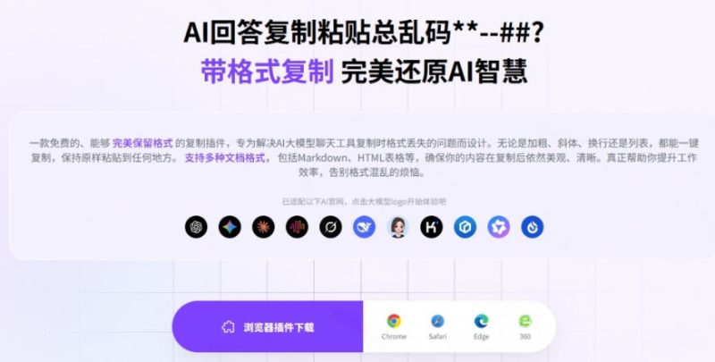 你的AI回答内容复制格式总乱码？完美一键保留原格式复制，办公宝藏浏览器插件Copy With Format-淘宝虚拟货源网