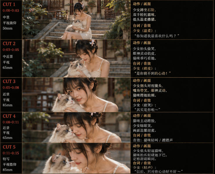 美女和猫故事提示词,人物一致性提示词+故事板-淘宝虚拟货源网