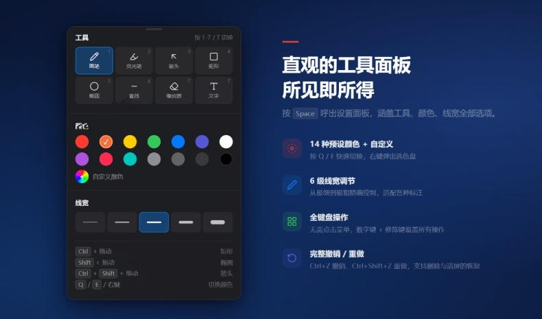 开源轻量级屏幕标注工具，1.4MB实现电脑全屏变自由画布！支持8种标注工具和全键盘操控MarkerOn-淘宝虚拟货源网